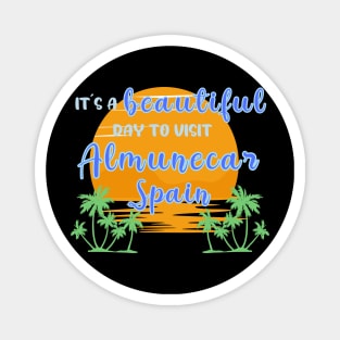 Travel to Beautiful Almuñécar in Spain. Gift ideas for the travel enthusiast available on t-shirts, stickers, mugs, and phone cases, among other things. Magnet